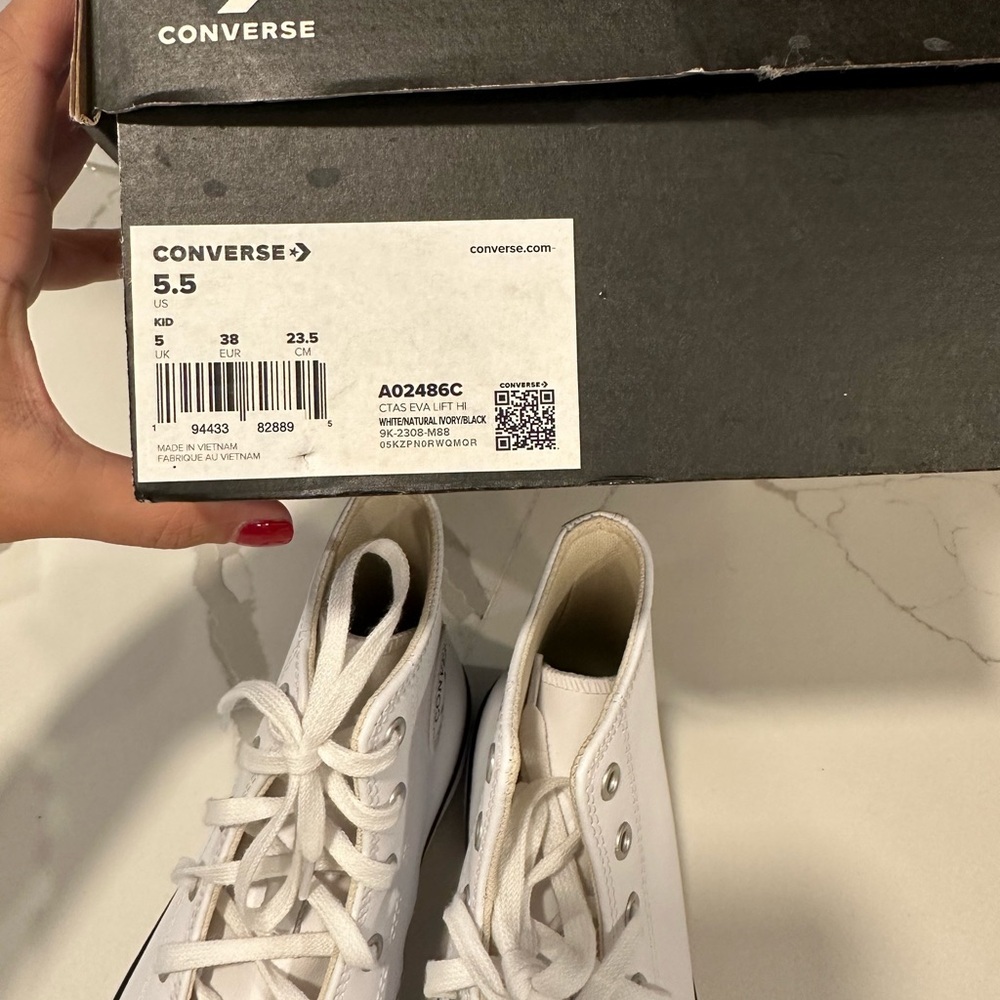 Chuck Taylor converse Eva lift hi top leather sneakers - Picture 9 of 11